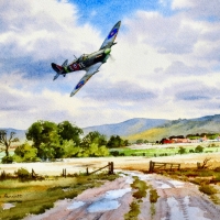 Spitfire VB over the Vale of Aylesbury   W/Col