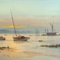 2-boats-at-dawn-river-orwell